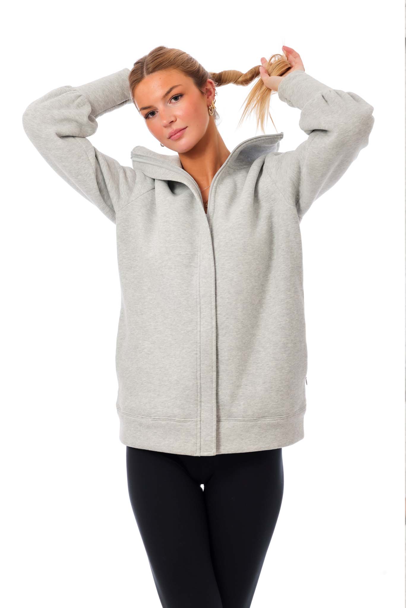 Paschimo Full Zip Sweatshirt - Grey Marl